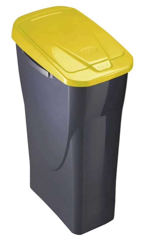 M home by Mazzei Mondex Cubo con Tapa 25 L ecobin con Tapa de Color Amarillo - 1 unidad