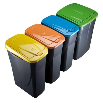 M home by Mazzei Mondex Cubo Ecobin con Tapa Azul 25 L - 1 unidad – foto 3