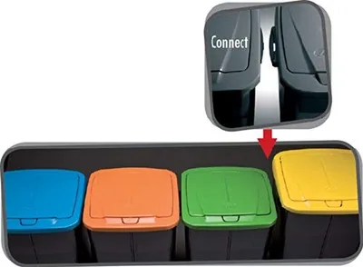 M home by Mazzei Mondex Cubo Ecobin con Tapa Verde 25 L - 1 unidad – foto 4