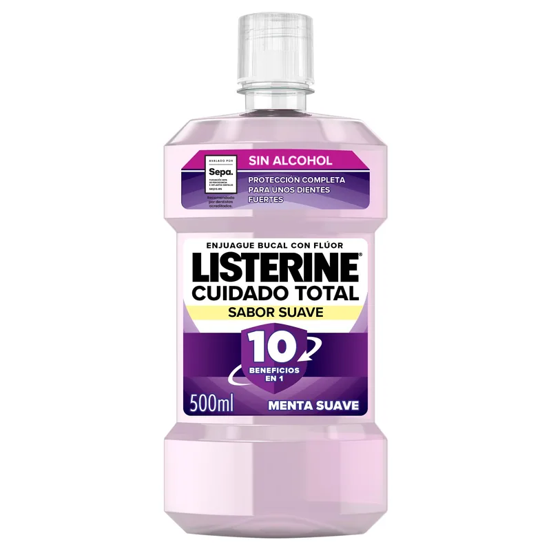 Listerine Cuidado Total Enjuague Bucal sin Alcohol 500 ml - pack de 6 unidades