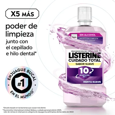 Listerine Cuidado Total Enjuague Bucal sin Alcohol 500 ml - pack de 6 unidades – foto 3