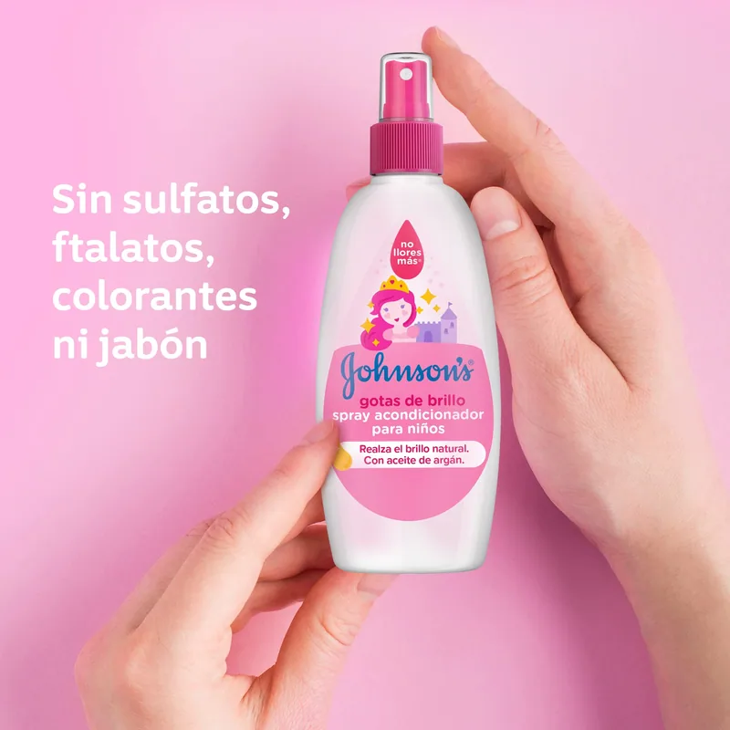 Johnson's Baby Gotas de Brillo Acondicionador en Spray para Niños 200 ml - pack de 6 unidades