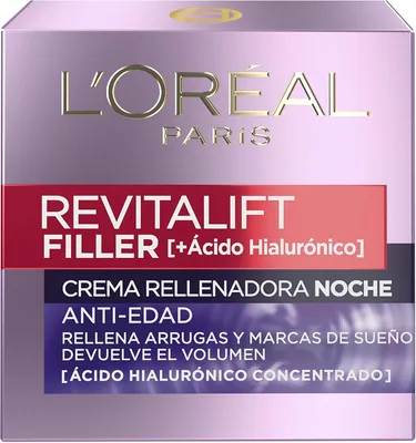 L'Oréal Paris Revitalift Filler Crema de Noche con Ácido Hialurónico 50 ml - 1 unidad – foto 1