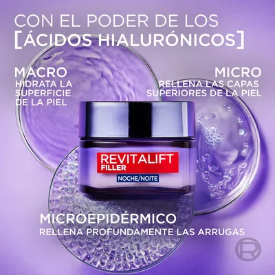 L'Oréal Paris Revitalift Filler Crema de Noche con Ácido Hialurónico 50 ml - 1 unidad – foto 4