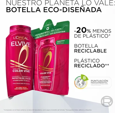 L'Oréal Paris Elvive Color Vive Champú Protector para Pelo Teñido 400 ml - pack de 3 unidades – foto 9
