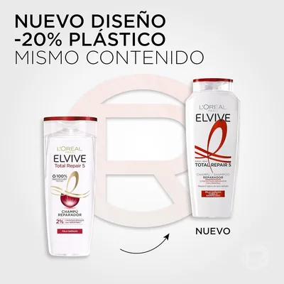 L'Oréal Paris Elvive Champú Total Repair 5 400ml - pack de 3 unidades – foto 2