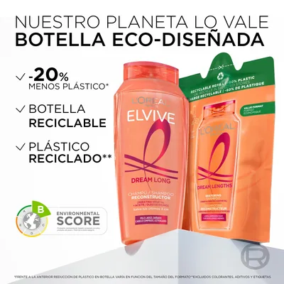 L'Oréal Paris Elvive Champú Dream Long 400ml - pack de 3 unidades – foto 7