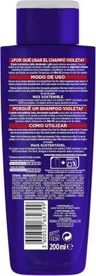 L'Oréal Paris L'oreal Elvive Champú 200 Ml Purple - pack de 3 unidades – foto 2