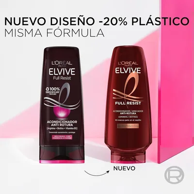 L'Oréal Paris Elvive Full Resist Acondicionador Anti Rotura para Pelo Frágil con Tendencia a 300 ml - pack de 3 unidades – foto 2