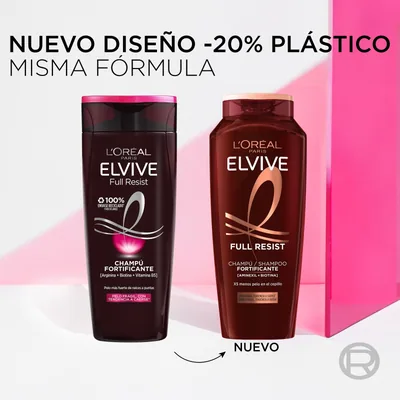 L'Oréal Paris Elvive Full Resist Champú Fortificante para Pelo Frágil con Tendencia a Caerse 400 ml - pack de 3 unidades – foto 1