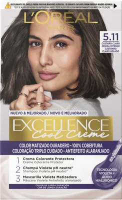 L'Oréal Paris Paris Excellence Cool Creme Tinte Permanente Tono 5.11 260 g (pack de 3)
