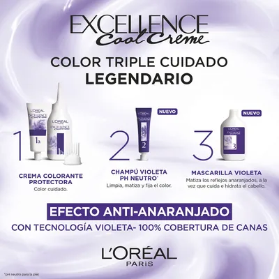 L'Oréal Paris Excellence Cool Creme Tinte Tono 8.11 Rubio Claro Ceniza 260 g - pack de 3 unidades – foto 4