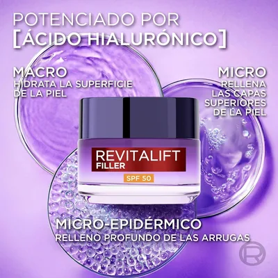 L'Oréal Paris Revitalift Filler Crema Hidratante Día Nº1 SPF50 50 ml - 1 unidad – foto 4