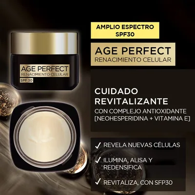 L'Oréal Paris Age Perfect Renacimiento Celular Crema de Día FPS30 50 ml - 1 unidad – foto 1