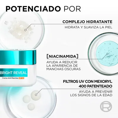 L'Oréal Paris Bright Reveal Crema Antimanchas Niacinamida FPS50 50 ml - 1 unidad – foto 6
