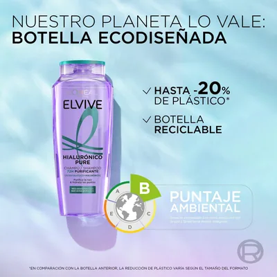 L'Oréal Paris Paris Elvive Champú Hialuronico Pure 380ml - pack de 3 unidades – foto 8