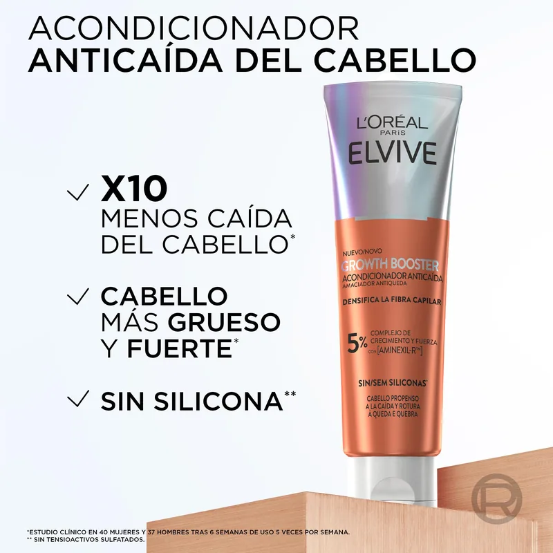 L'Oréal Paris Elvive Growth Booster Acondicionador Anticaída 150ml - pack de 3 unidades