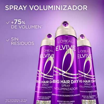 L'Oréal Paris Elvive Collagen Lifter Big Hair Day Spray Voluminizador,200ml - pack de 2 unidades – foto 2