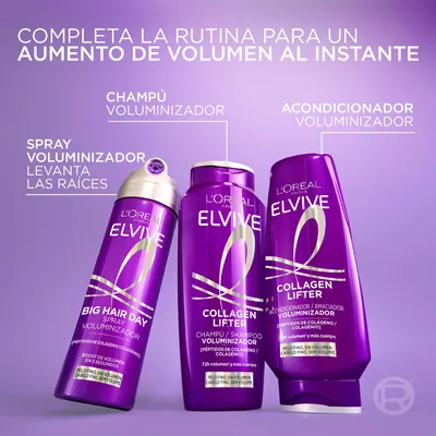 L'Oréal Paris Elvive Collagen Lifter Acondicionador 72H de Volumen 300ml - pack de 3 unidades – foto 5
