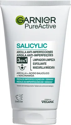 Garnier PureActive 3 en 1 limpiador exfoliante y mascarilla 150 ml (pack de 3)