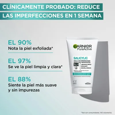 Garnier PureActive 3 en 1 limpiador exfoliante y mascarilla 150 ml - pack de 3 unidades – foto 7