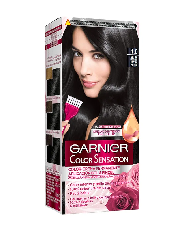 Garnier Color Sensation Tinte Permanente Ultra Negro 1.0 - pack de 3 unidades