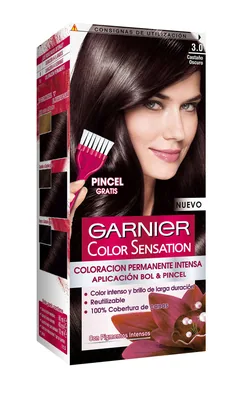 Garnier Color Sensation Tinte Permanente Castaño Oscuro 3.0 (pack de 3)
