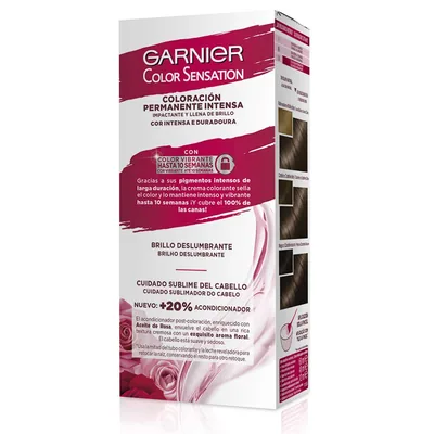 Garnier Color Sensation Tinte Permanente Castaño Luminoso 5.0 112 ml - pack de 3 unidades – foto 4