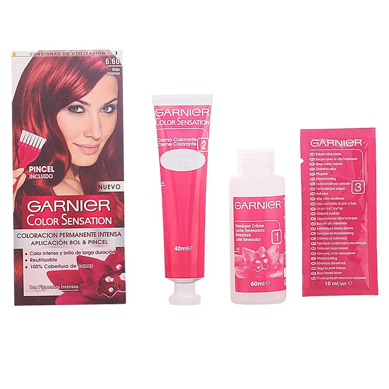 Garnier Color Sensation Tinte Permanente Rojo Intenso 6.60 110 ml - pack de 3 unidades