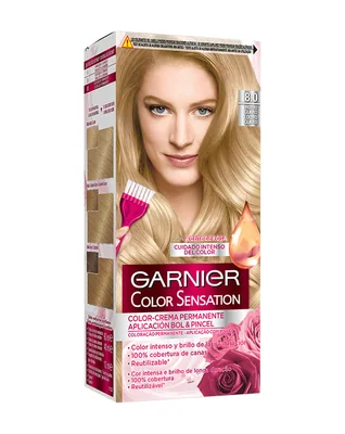 Garnier Color Sensation Tinte Permanente Rubio Luminoso 8.0 (pack de 3)