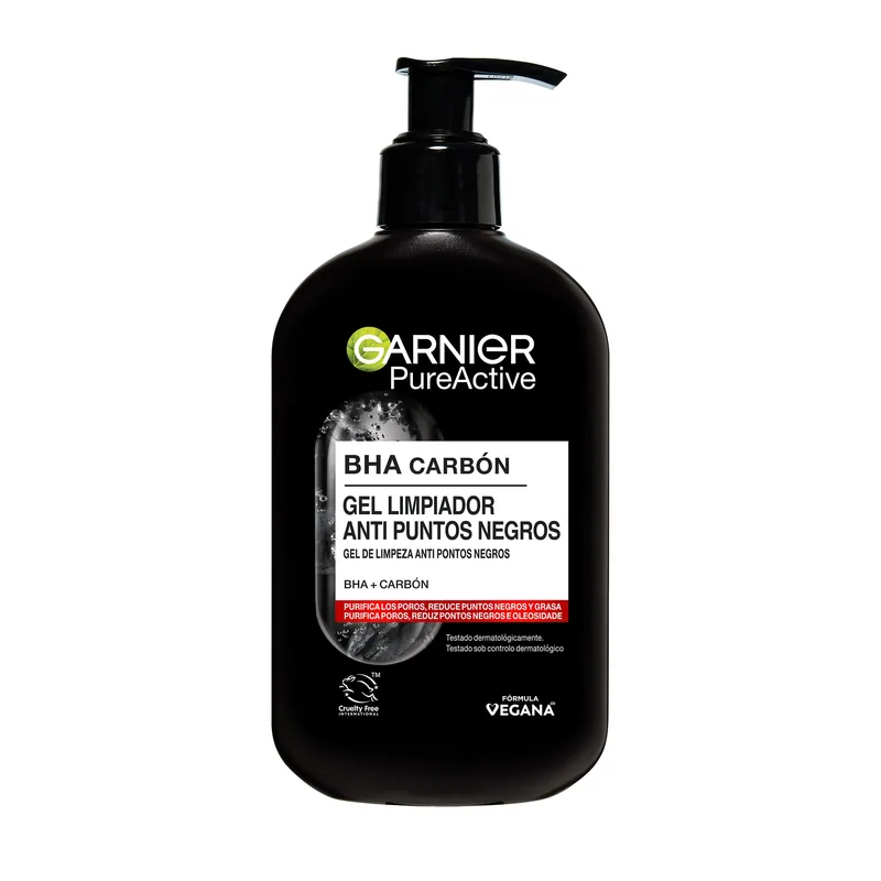 Garnier SkinActive PureActive gel limpiador de poros y exfoliante 150 ml - pack de 3 unidades