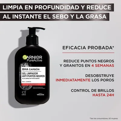 Garnier SkinActive PureActive gel limpiador de poros y exfoliante 150 ml - pack de 3 unidades – foto 2