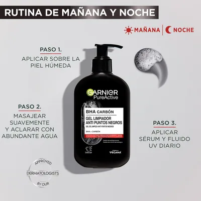 Garnier SkinActive PureActive gel limpiador de poros y exfoliante 150 ml - pack de 3 unidades – foto 5