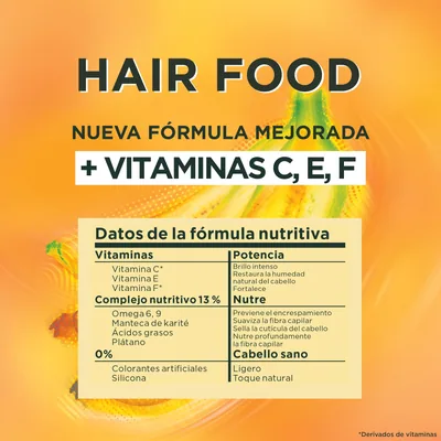 Garnier Fructis Hair Food Banana mascarilla 3 en 1 400 ml - pack de 3 unidades – foto 4