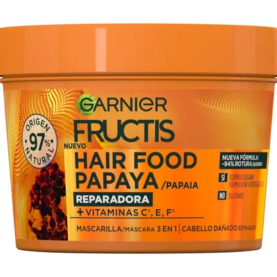 Garnier Fructis Hair Food mascarilla capilar papaya 400 ml (pack de 3)