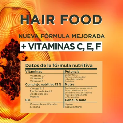 Garnier Fructis Hair Food mascarilla capilar papaya 400 ml - pack de 3 unidades – foto 4