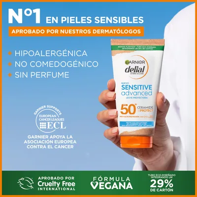 Garnier Delial Sensitive Advanced Leche Protectora FPS50+ 175ml - 1 unidad – foto 5