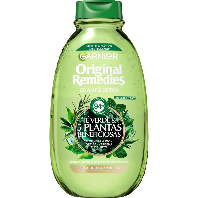 Original Remedies Champú Detox 5 Plantas Beneficiosas 400 ml - pack de 6 unidades