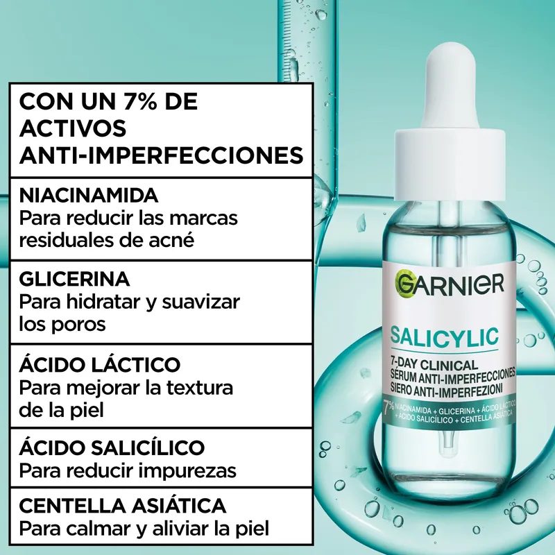Garnier PureActive Salicylic 7-Day sérum antiimperfecciones 30 ml - pack de 2 unidades
