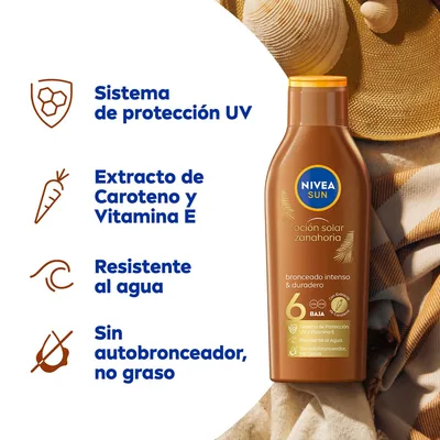 Nivea Leche Solar Zanahoria FP6 200 ml - pack de 2 unidades – foto 6