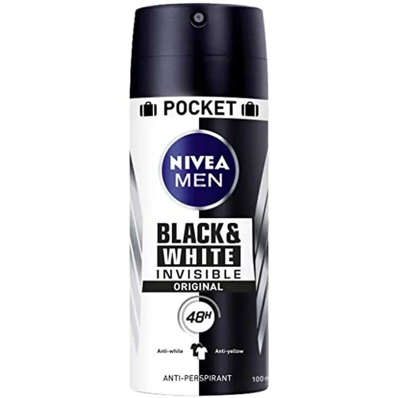 Nivea Black & White Invisible Original Pocket Spray 100 ml - pack de 6 unidades