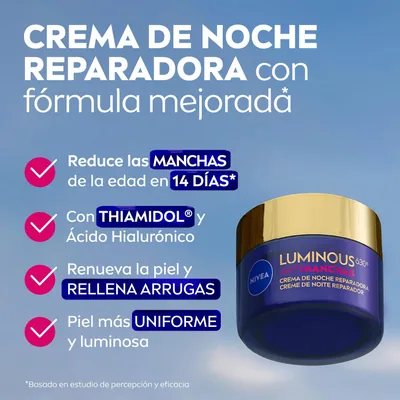 Nivea Luminous630 Crema de Noche Reparadora Antimanchas 50 ml - 1 unidad – foto 1