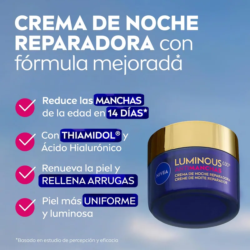 Nivea Luminous630 Crema de Noche Reparadora Antimanchas 50 ml - 1 unidad