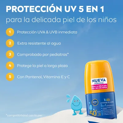Nivea Protects & Cares Protector Solar Niños SPF50+ 50 ml - pack de 2 unidades – foto 1