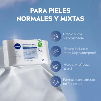 Nivea Toallitas Desmaquilladoras 3-en-1 Refrescantes - pack de 6 unidades – foto 6