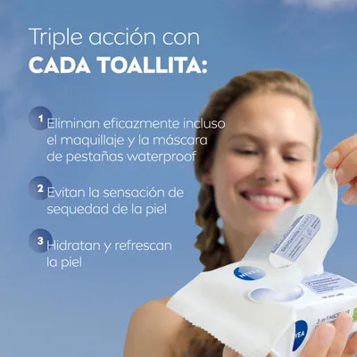Nivea Toallitas Desmaquilladoras 3-en-1 Refrescantes - pack de 6 unidades – foto 1