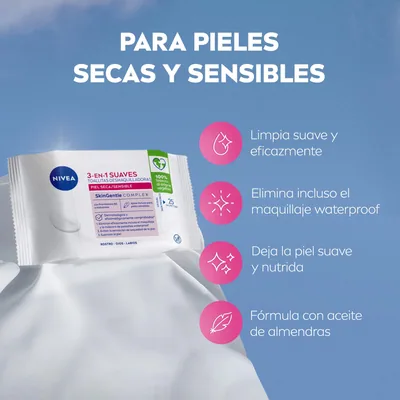 Nivea Toallitas Desmaquilladoras 3-en-1 Suaves - pack de 6 unidades – foto 1