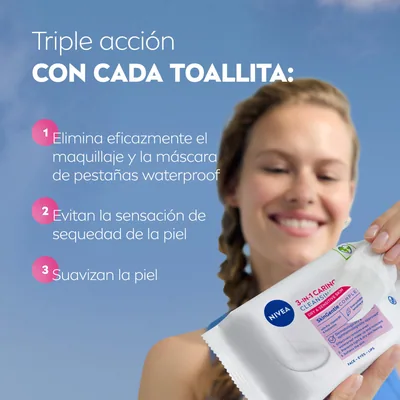 Nivea Toallitas Desmaquilladoras 3-en-1 Suaves - pack de 6 unidades – foto 2