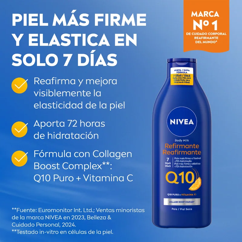 Nivea Q10 Body Milk Reafirmante 400 ml - pack de 3 unidades