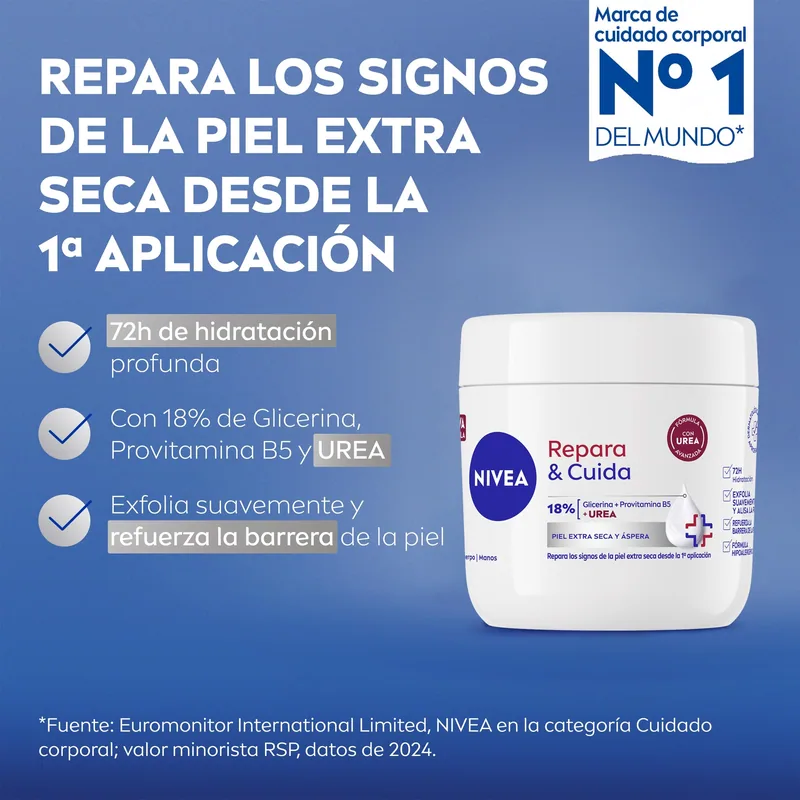 Nivea Repara & Cuida Crema Hidratante Corporal 400 ml - pack de 3 unidades
